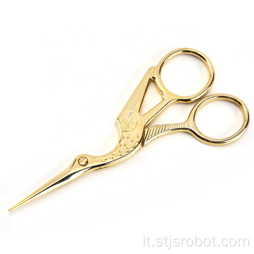 Forbici Manicure per ricamo creativo retrò in acciaio inossidabile Crane Shape Beauty Scissors